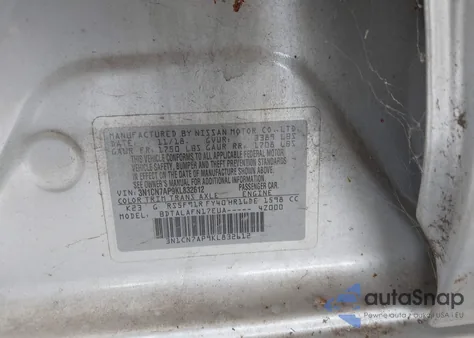 2019 Nissan Versa 1.6 S z USA, uszkodzony, nr VIN 3N1CN7AP9KL832612